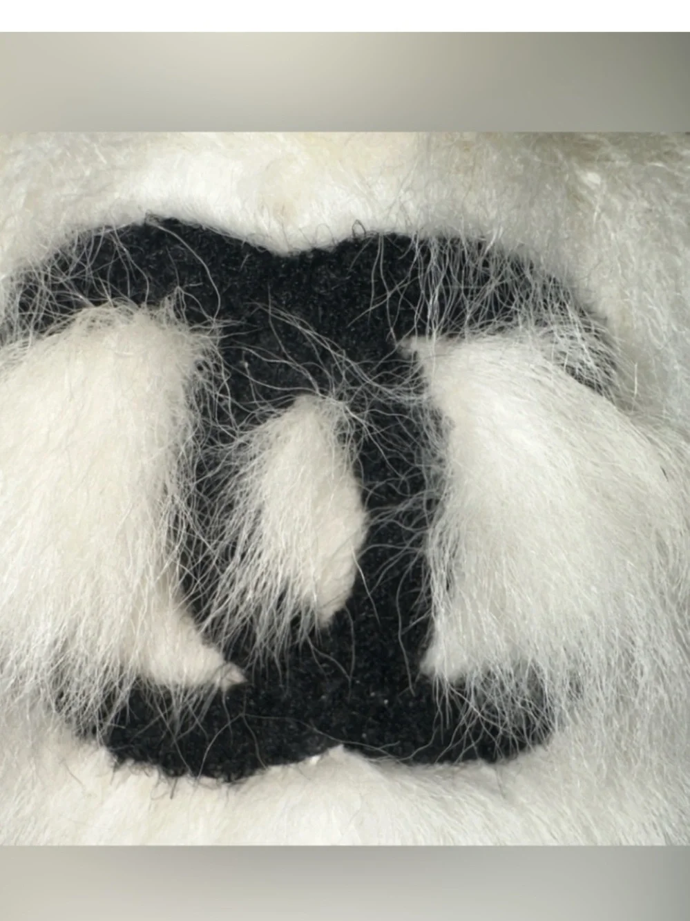 Chanel White Fur Slide Sandals Size 38.5